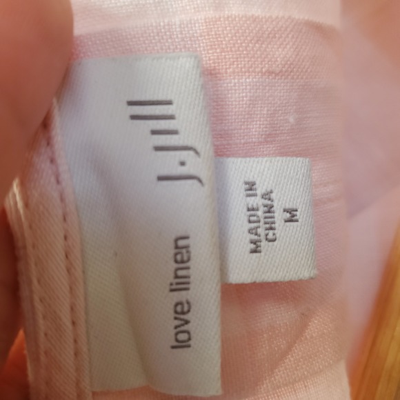 J. Jill Love Linen love linen Pastel Pink Checkerds  Popover Tunic Size M - Picture 7 of 8